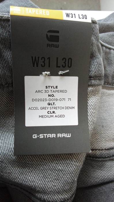 Blugi de barbati G-StarARC 3D Tapered Relaxed Fit Accel Grey Stretch Denim, gri [3]