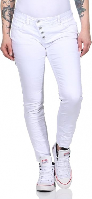 Blugi skinny pentru femei Buena Vista Malibu 7/8 Stretch Twill, alb, XL [3]