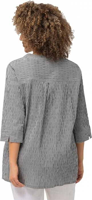 Bluza cu maneca 3/4 pentru femei, Ulla Popken, cu dungi negre, 54-56 [2]