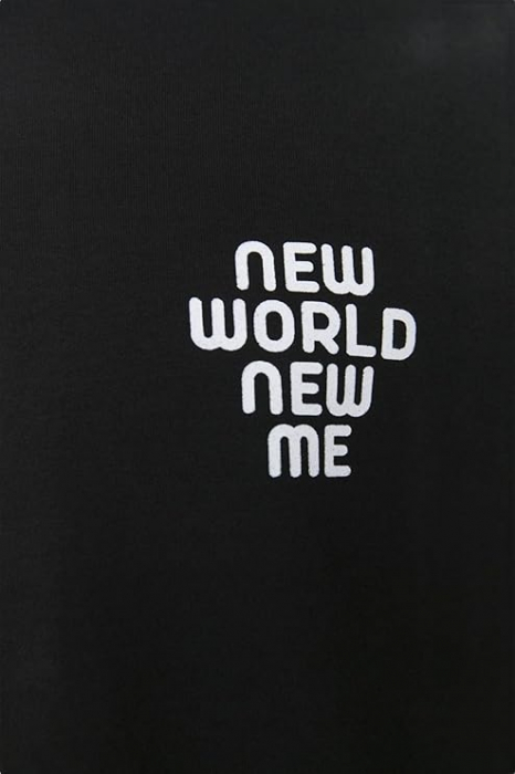 Bluza cu maneca lunga pentru barbati Trendyol, cu guler, negru, L [4]