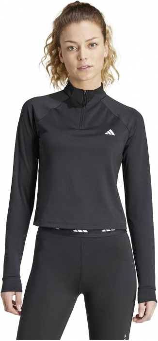 Bluza cu maneca lunga pentru femei Adidas Train Essentials Minimal Branding 1/4, negru, M [3]