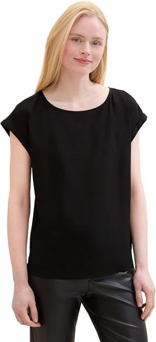 Bluza cu maneca scurta pentru femei TOM TAILOR Denim, negru, XXL [5]