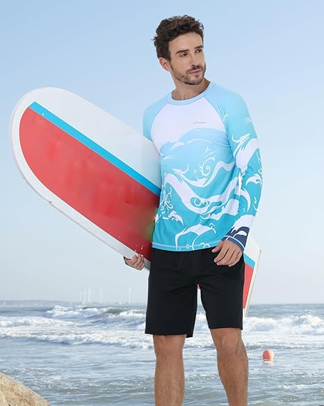 Bluza de inot pentru barbati VAYAGER, protectie UPF 50+, albastru, XL [5]