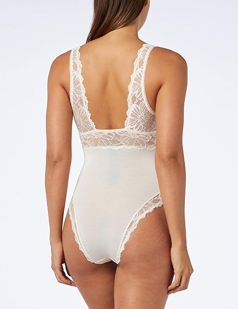 Body cu dantelă pentru femei Emporio Armani Dreamy Viscose Lace, crem palid, XS [3]