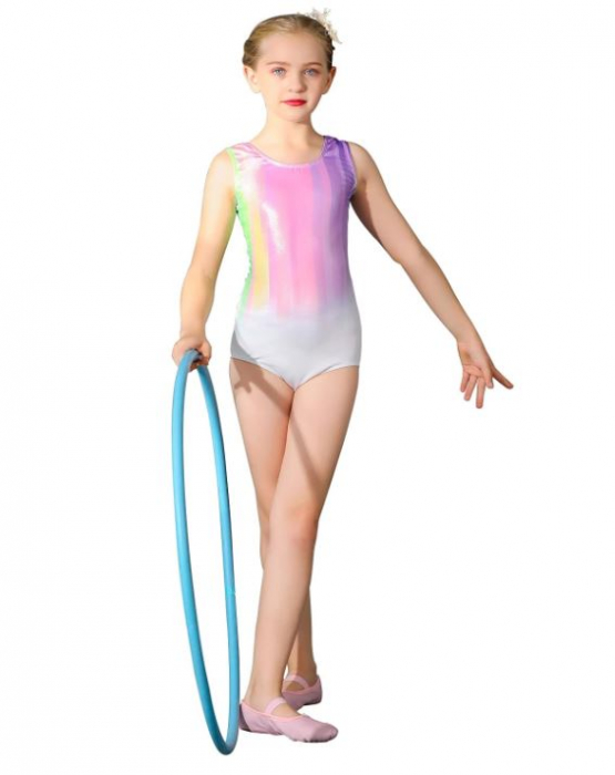Body gimnastica pentru fete Bezonier, fara maneci, multicolor, 100 (3-4 ani) [5]
