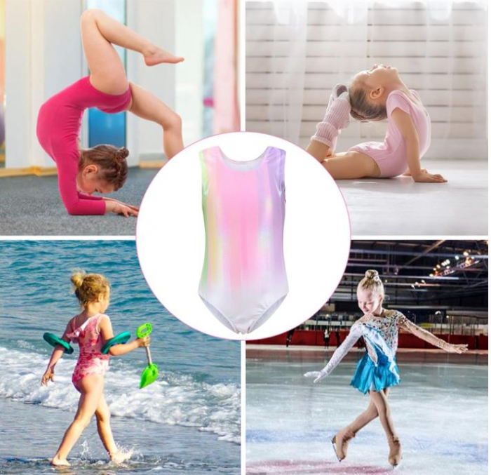 Body gimnastica pentru fete Bezonier, fara maneci, multicolor, 100 (3-4 ani) [9]