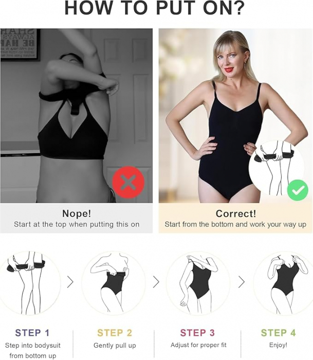 Body modelator pentru femei SHAPERX, control al abdomenului, negru, L/XL [5]