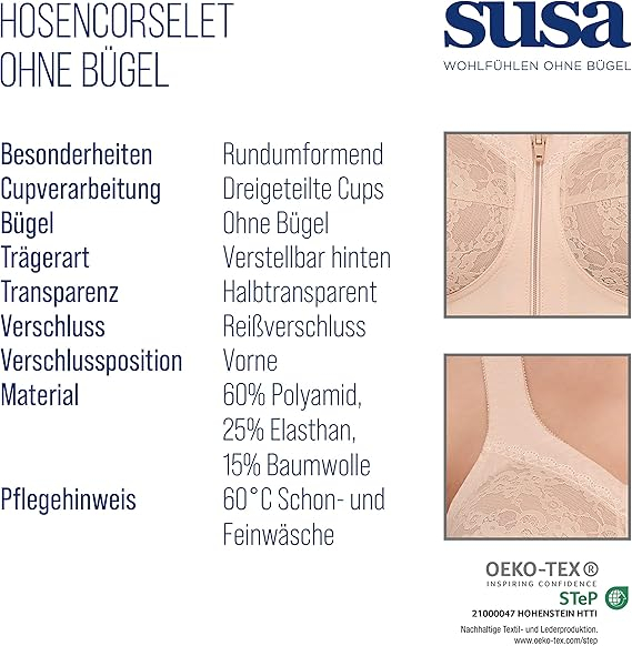 Body pentru femei Susa, Body Shaper, bej, 80A [4]