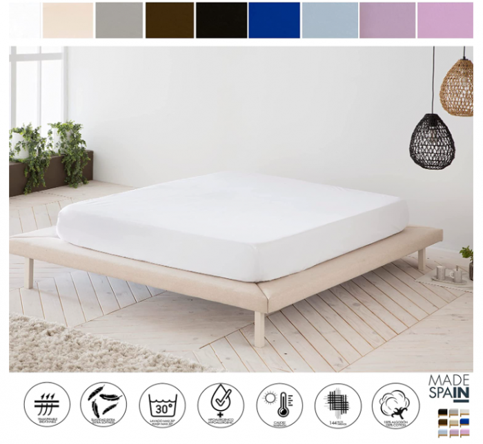 BOHEME Cearșaf de pat 150 x 200 x 30 cm, Alb [2]