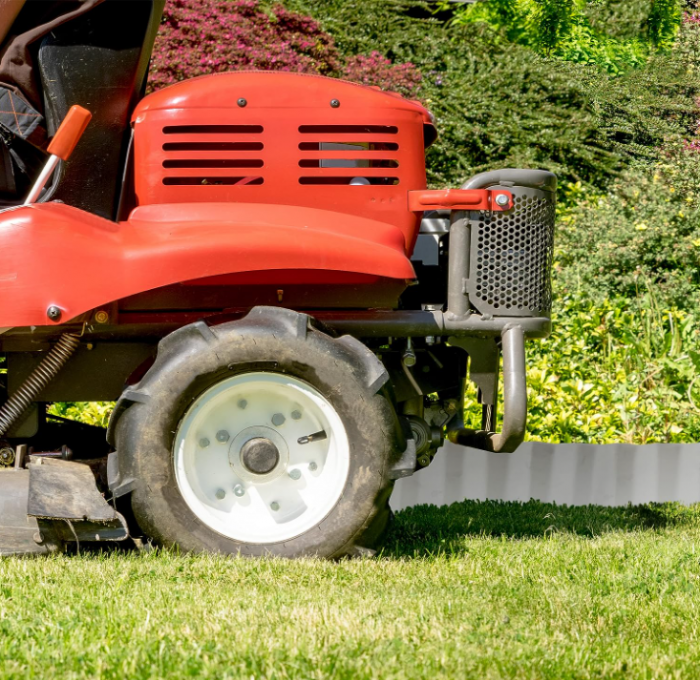 Borduri pentru gazon Relaxdays 10m, inaltime 16cm, argintiu [3]