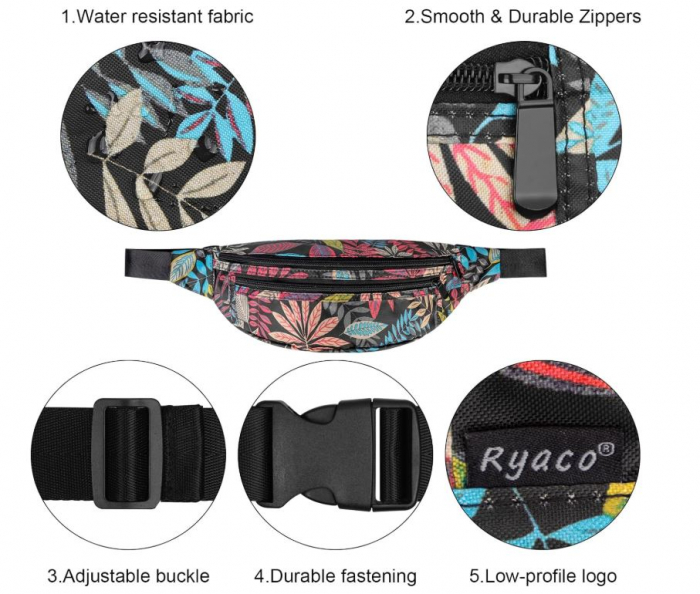 Borseta impermeabilă RYACO, reglabila, model cu frunze [4]