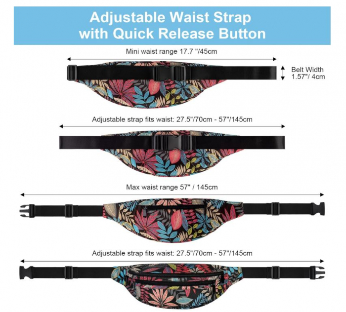 Borseta impermeabilă RYACO, reglabila, model cu frunze [2]