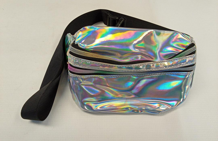 Borseta multifunctionala, unisex, argintiu stralucitor, 27 x 15 cm [3]