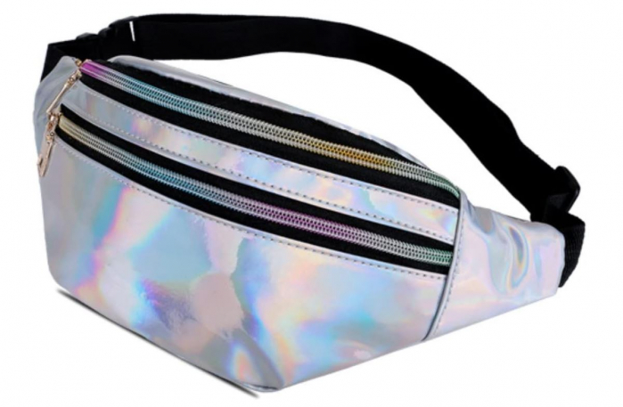 Borseta multifunctionala, unisex, argintiu stralucitor, 27 x 15 cm [2]