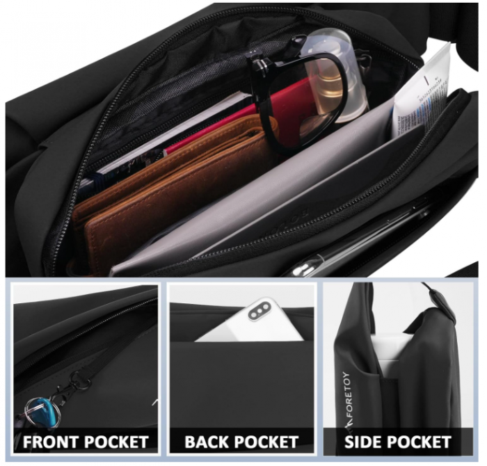 Borseta sport FORETOY, impermeabila, unisex, negru [4]