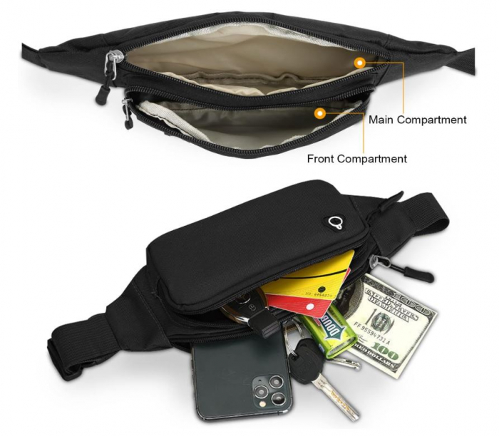 Borseta sport LOTISIE, pentru alergare, unisex, negru [3]