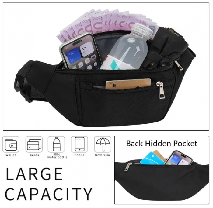 Borseta sport Ridirun, unisex, negru [3]