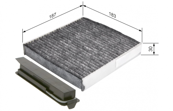 BOSCH R5501 Filtru, aer habitaclu, Filtru carbon activ [2]