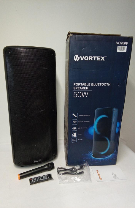 Boxa portabila VORTEX VO2609, 50W RMS, Bluetooth, Radio FM, negru [2]