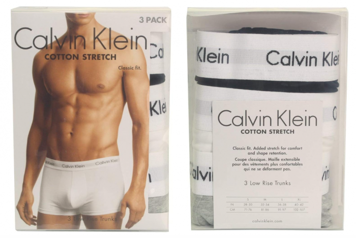 Boxeri Calvin Klein pentru bărbați, pachet de 3, negru, gri si alb, Marimea L (91-97cm) [4]