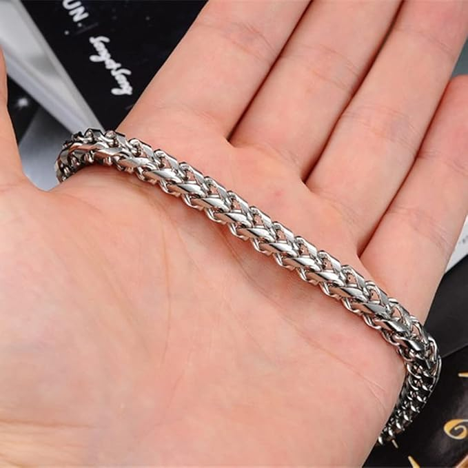 Brățară bărbătească din oțel inoxidabil, LEEQBCR, argintiu [9]