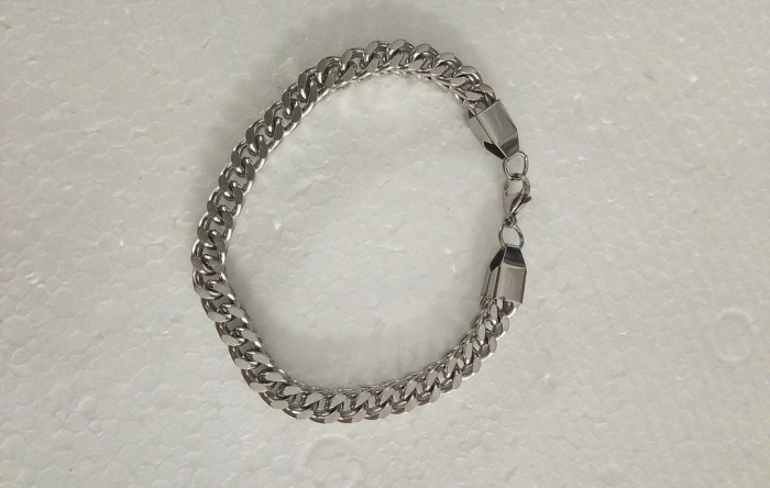 Brățară bărbătească din oțel inoxidabil, LEEQBCR, argintiu [3]