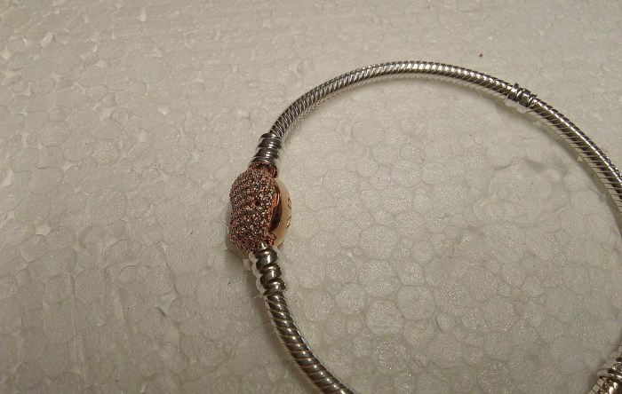 Bratara dama Pandora Moments 586292CZ Pavé Heart, argintiu/rose gold [3]
