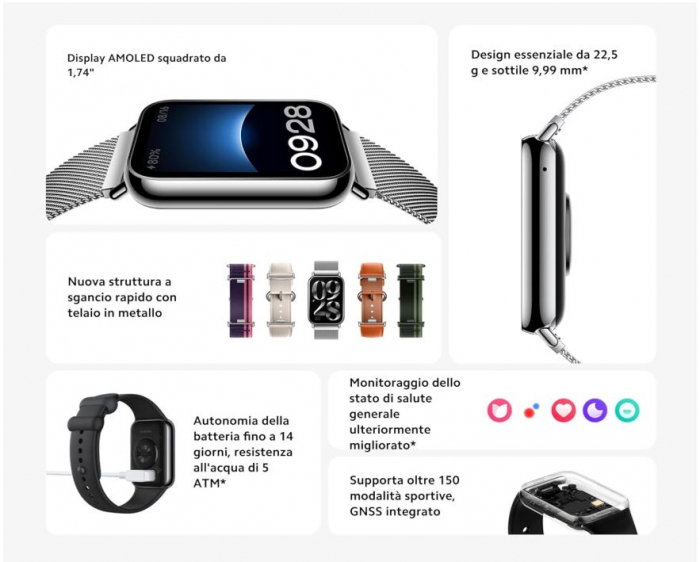 Bratara fitness Xiaomi Smart Band 8 Pro, 1.74 inch, gri [5]