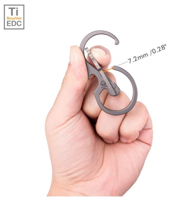 Breloc RovyVon U8, carabină din titan cu deschizător de sticle [3]