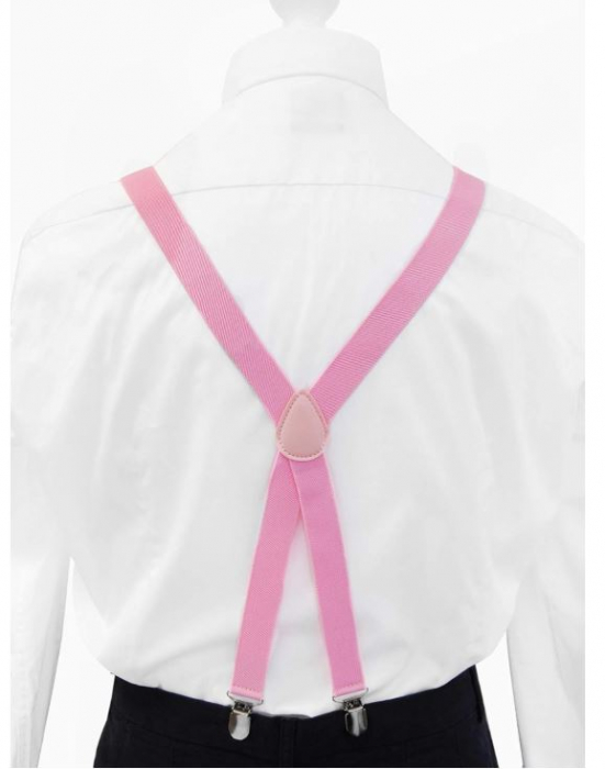 Bretele Axy pentru barbati cu spate in forma de X, lățime 2.5 cm, lungime 50-120 cm, roz [5]