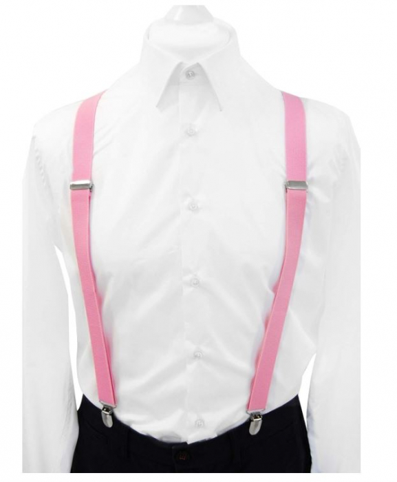 Bretele Axy pentru barbati cu spate in forma de X, lățime 2.5 cm, lungime 50-120 cm, roz [4]