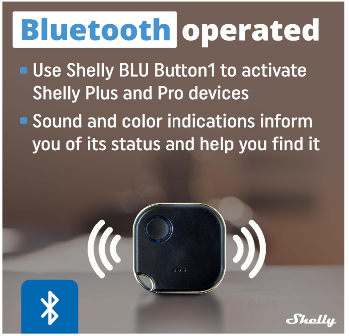 Buton de activare acțiuni și scene Shelly Blu Button1, Bluetooth, negru [5]