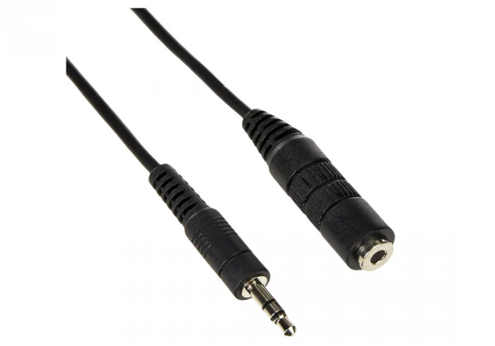 Cablu audio Digitus AK-510200 - 015-S, 3,5 mm, masculin/feminin, 1.5m, negru [1]