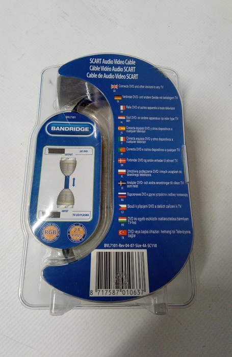 Cablu audio video SCART Bandridge BVL7101, 1m [3]