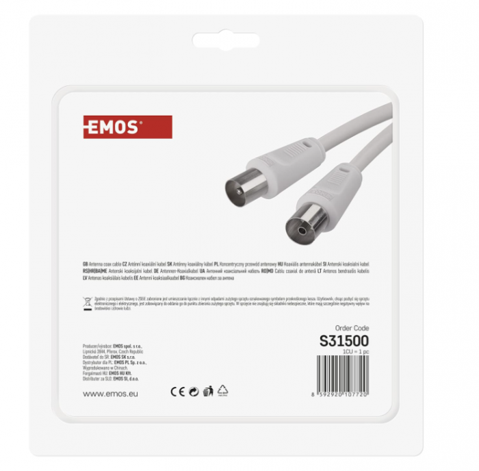 Cablu coaxial EMOS 15m, Cablu antenă TV [5]