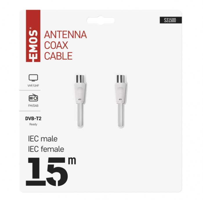 Cablu coaxial EMOS 15m, Cablu antenă TV [4]