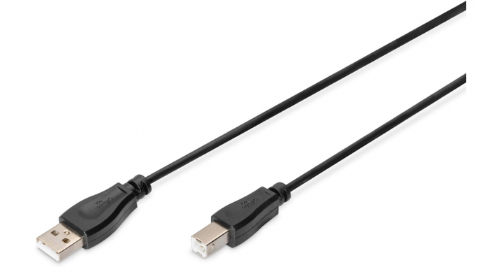 Cablu de conectare DIGITUS USB 2.0 A tată - B tată, 1.8m, negru [1]