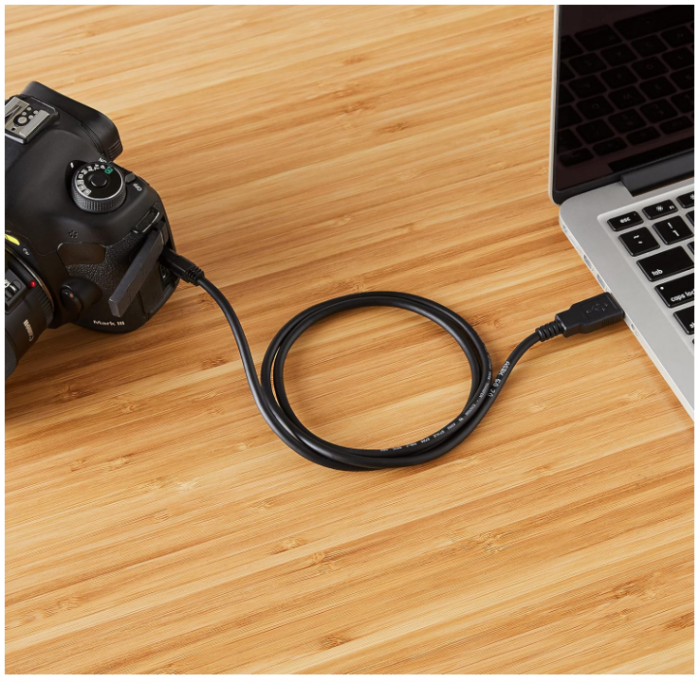 Cablu de încărcare rapidă Amazon Basics USB-A la mini USB 2.0, 0.9m, negru [6]