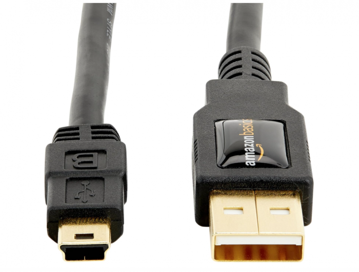 Cablu de încărcare rapidă Amazon Basics USB-A la mini USB 2.0, 0.9m, negru [2]
