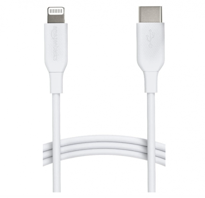Cablu de încărcare USB-C la Lightning ABS Amazon Basics, pentru Apple, 1 metru, alb [1]