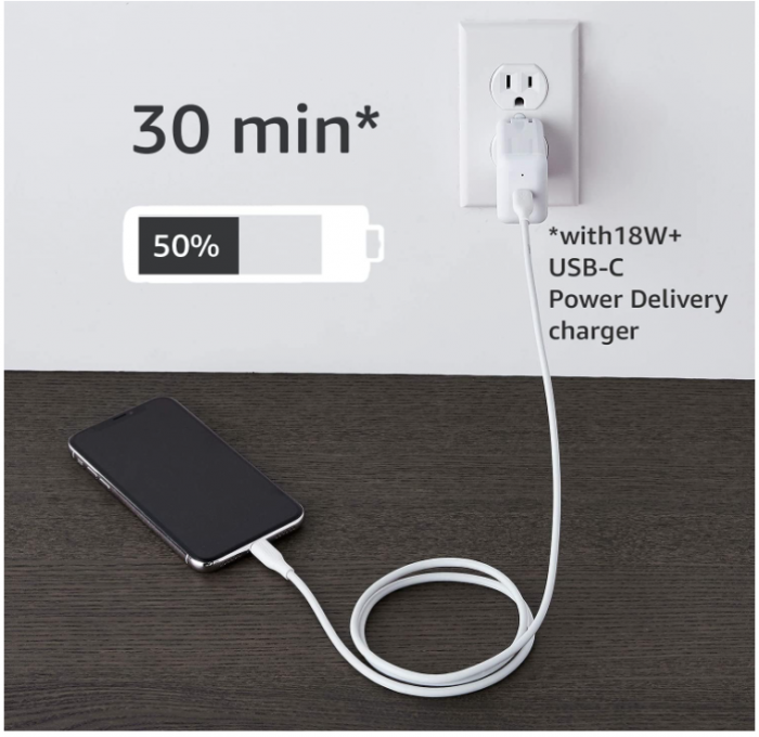 Cablu de încărcare USB-C la Lightning ABS Amazon Basics, pentru Apple, 1 metru, alb [6]