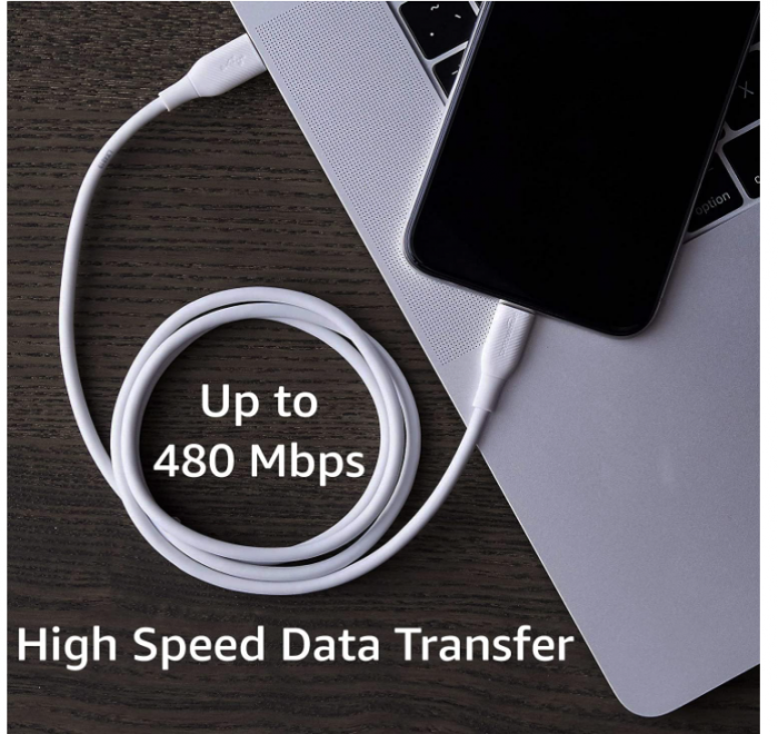 Cablu de încărcare USB-C la Lightning ABS Amazon Basics, pentru Apple, 1 metru, alb [7]