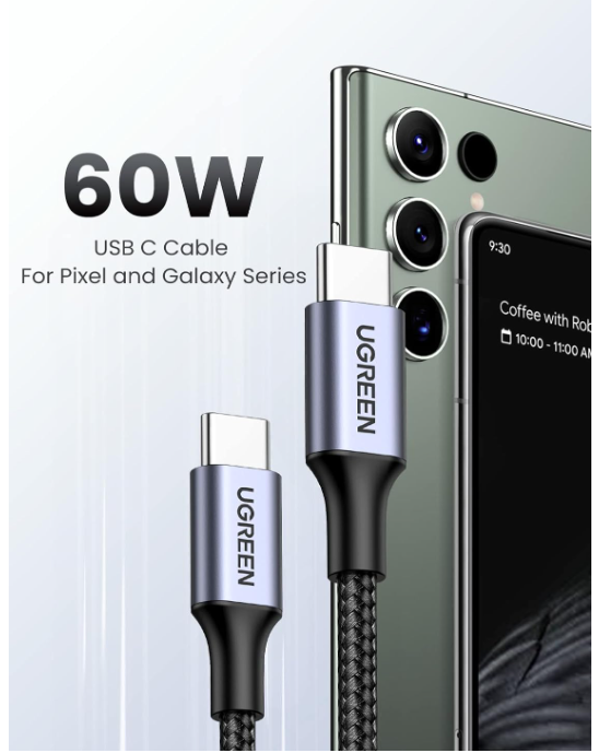 Cablu de încărcare USB C la USB C UGREEN, 60 W, 1 metru [4]