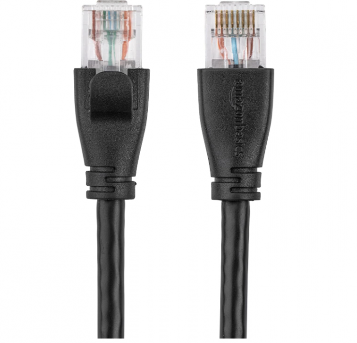 Cablu de internet Ethernet RJ45 Cat 6 Amazon Basics, viteză de transfer 1 Gpbs, 0.9 m, negru [3]