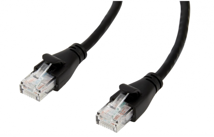 Cablu de internet Ethernet RJ45 Cat 6 Amazon Basics, viteză de transfer 1 Gpbs, 0.9 m, negru [1]