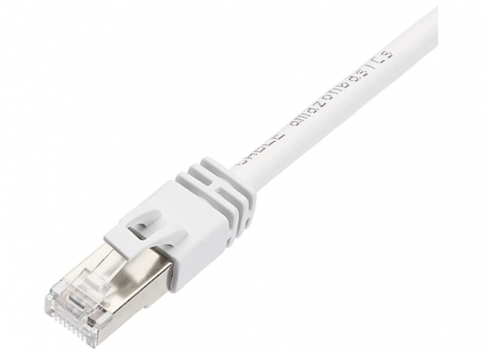 Cablu de rețea Ethernet RJ45 Cat 7 Amazon Basics, 10 Gpbs, 600 MHz, 1.5 metri, alb [2]