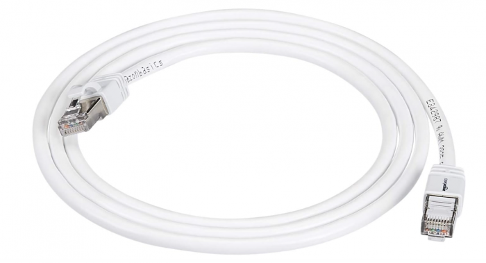 Cablu de rețea Ethernet RJ45 Cat 7 Amazon Basics, 10 Gpbs, 600 MHz, 1.5 metri, alb [1]