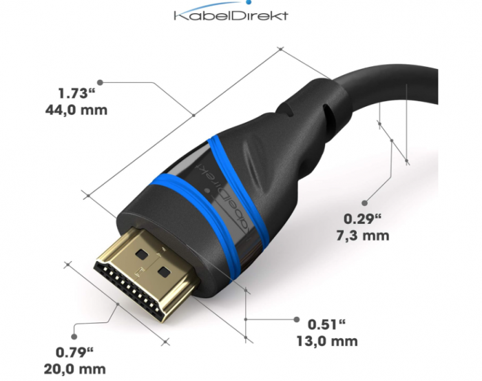 Cablu HDMI 2.1 8K KabelDirekt, 2m, 8K@60Hz, negru [5]