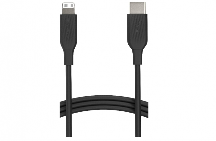 Cablu incarcare si transfer date USB-C la Lightning TPE de 1.8 m certificat MFI, negru [1]