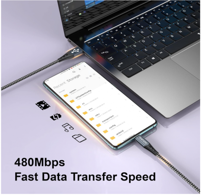 Cablu micro USB SIZUKA, 2 bucati x 2m, Cablu de încărcare din nailon [6]